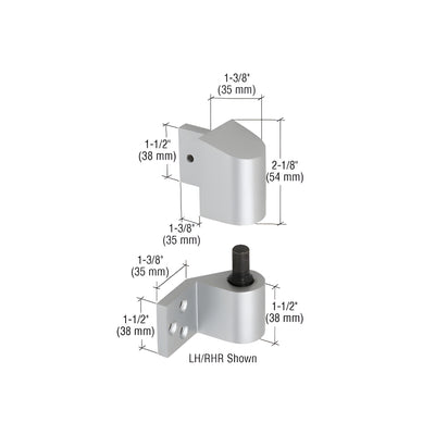 CRL Aluminum 3/4" Offset Left Hand Intermediate Pivot Sets