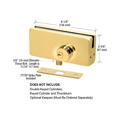 CRL Brass AMR215 Series Patch Lock