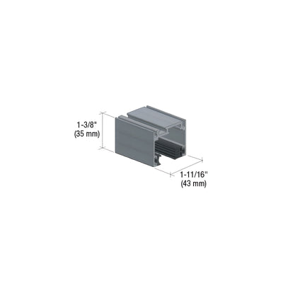 Fallbrook XL Satin Anodized Fixed Panel Deep Head Channel Set 118" Length