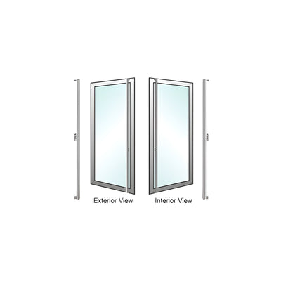 CRL-Blumcraft® Brushed Stainless Left Hand Reverse Aluminum Door Mount "F" Exterior Dummy Handle