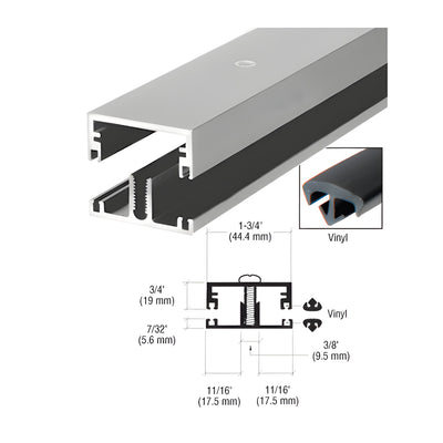 CRL Satin Anodized Shallow Division Bar with Vinyl