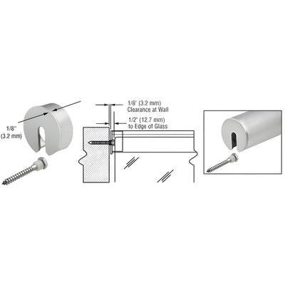 CRL Satin Anodized Stabilizing End Cap for 1.9" Cap Railing