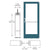 CRL-U.S. Aluminum Custom KYNAR® Paint Custom Single Series 400 Medium Stile Offset Pivot Entrance Door for Surface Mount Door Closer