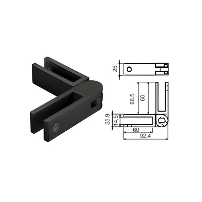 CRL Matt Black Adjustable Glass-to-Glass Bracing Clamp