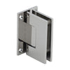 A polished nickel Geneva 037 series wall mount hinge shown from an angled perspective.