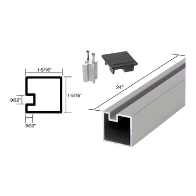 CRL Satin Anodized 24" End Aluminum Counter Post