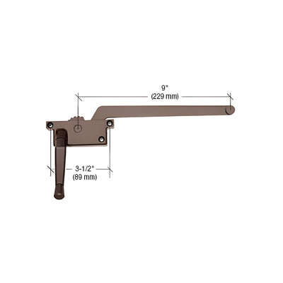 CRL Square 9" Left Handed Bronze Wood Casement Operator