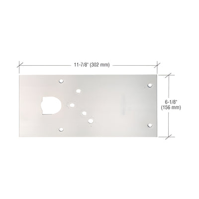 Rixson® Satin Chrome 28 Series Center-Hung Left Hand Floor Mounted Door Closer Cover Plate