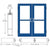 CRL-U.S. Aluminum Custom KYNAR® Paint Custom Size Pair Series 550 Wide Stile Butt Hinge Entrance Door With Panics for Surface Mount Door Closers