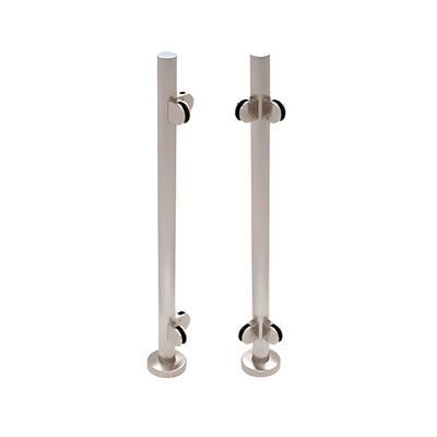 CRL Brushed Stainless Steel Schedule 40 Corner Post Rail for Use with Glass Infill Panels