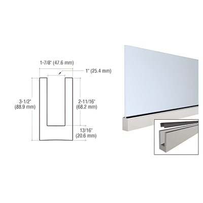 CRL Mill Aluminum 120" Small Profile Windscreen Base Shoe for 3/4" Glass - Extrusion Only