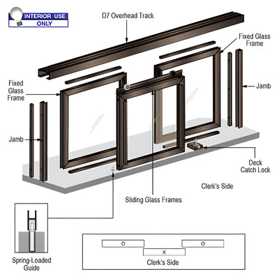 CRL Horizontal Sliding Barbara Model Pass-Thru Assembly With D7 Header
