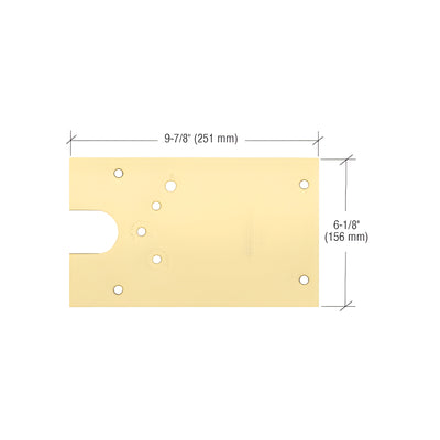 Rixson® Polished Brass 27 Series Right Hand Offset-Hung Floor Mounted Door Closer Cover Plate