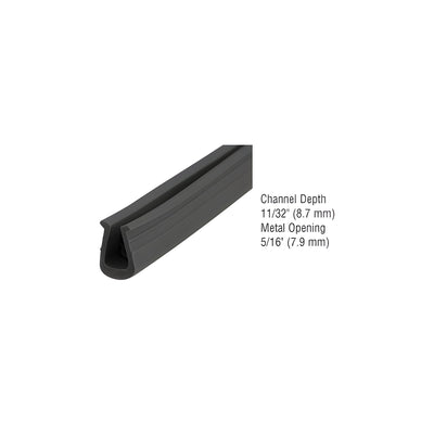 CRL Black Glazing Vinyl 11/32" Channel Depth 5/16" Metal Opening - 100' Roll