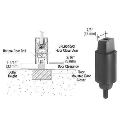 CRL Floor-Mount Door Closer 1-5/16in Collar-Height Tapered Spindle