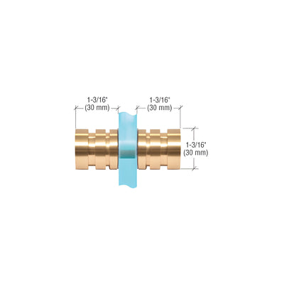 CRL Satin Brass Contemporary Style Back-to-Back Shower Door Knobs