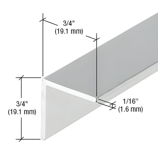 CRL-U.S. Aluminum L-Bar Mill Finish 3/4 x 3/4 x 1/16 in 21 ft 2 in