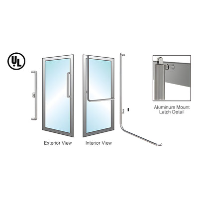 CRL-Blumcraft® Brushed Stainless Left Hand Reverse Aluminum Door Mount "X" Keyed Access Balanced Door Panic Handle