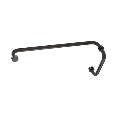 CRL Matte Black 6" Pull Handle and 18" Towel Bar BM Series Combination With Metal Washers