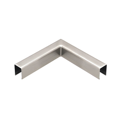 CRL Brushed Stainless U-Channel 90 Degree Horizontal Corner for 1/2" Glass Cap Railing