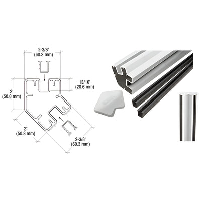 CRL Silver Metallic 72" Long 2" x 2-3/8" Rectangular 135 Degree Post Kit