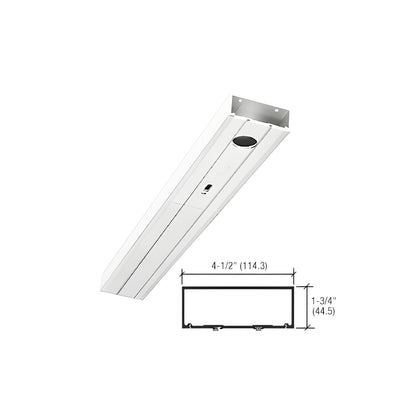 CRL-U.S. Aluminum 450 Series 1-3/4" x 4-1/2" Single Door Header Prepped for Center Pivots, White Kynar® Paint- 36"
