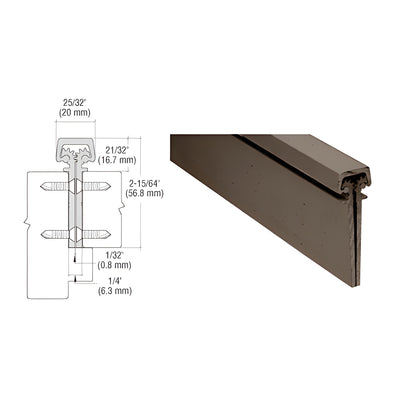 CRL Dark Bronze Anodized 350 Series Heavy-Duty Concealed Leaf Continuous Hinge - 95"