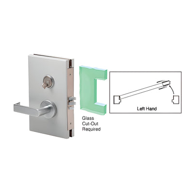 CRL Satin Anodized 6" x 10" LH Center Lock with Deadlatch in Class Room Function