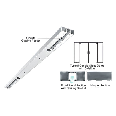 CRL Polished Stainless 4" Two Pocket Double Sided Door Header Custom Length