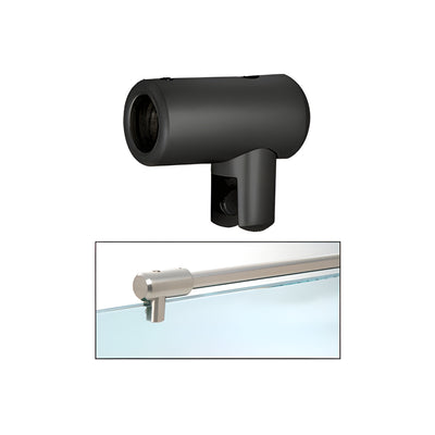 CRL Matte Black Support Bar U-Bracket for 3/8" and 1/2" Glass