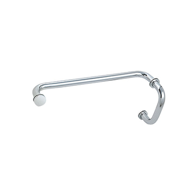 CRL Polished Chrome 6" Pull Handle and 12" Towel Bar BM Series Combination With Metal Washers