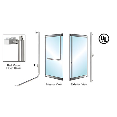CRL-Blumcraft® Polished Stainless Right Hand Reverse Low Profile Keyed Access "F" Exterior Top Securing Panic Handle