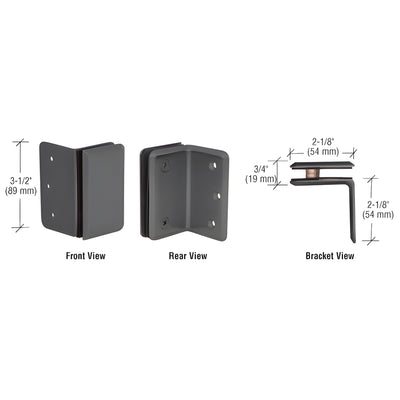 CRL Matte Black Pinnacle and Prima Series Wall Mount Bracket