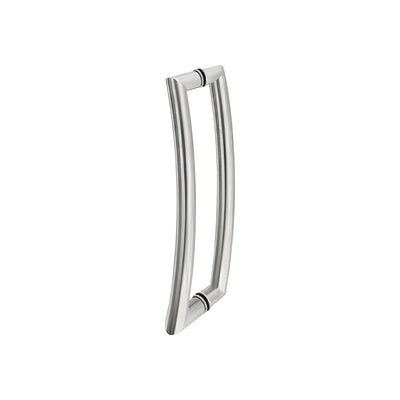 CRL Brushed Stainless Glass Mounted Curved Tubular Back-to-Back Pull Handle - 18" (457 mm)