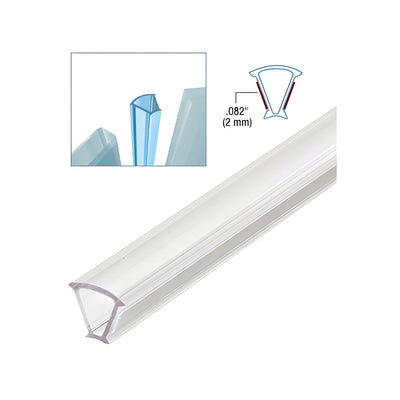 CRL Clear Copolymer Strip for 135 Degree Glass-to-Glass Joints - 3/8" Tempered Glass