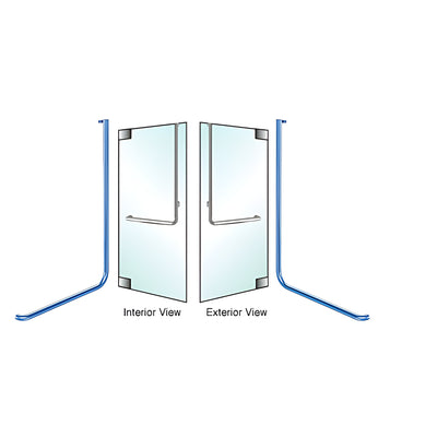CRL-Blumcraft® Custom Painted Right Hand Reverse Glass Mount "D" Exterior Top Securing Dummy Handle