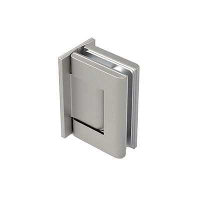 CRL Brushed Stainless Vernon Oil Dynamic Full Back Plate Wall-to-Glass Hinge - Hold Open