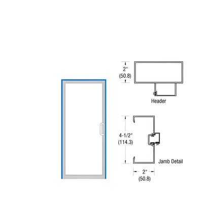 CRL-U.S. Aluminum Clear Anodized Class 1 Up and Over Hinge Left Door Frame Prepped for 1 Pair Butt Hinges, Panics and Concealed Closers