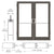 CRL-U.S. Aluminum Bronze Black Anodized Custom Pair Series 400 Medium Stile Butt Hinged Entrance Doors for Surface Mount Door Closers