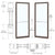 CRL-U.S. Aluminum Dark Bronze/Black Anodized Class 1 Custom Pair Series 250T Narrow Stile Offset Pivot Thermal Entrance Doors for Surface Mount Door Closers