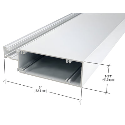 CRL-U.S. Aluminum Horizontal Mullion for 1/4" Glass, White KYNAR® Paint - 24'-2"