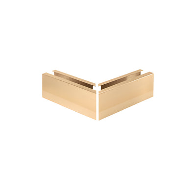 CRL Polished Brass 12" 90 Degree Mitered Corner Cladding for L21S Series Standard Square Base Shoe