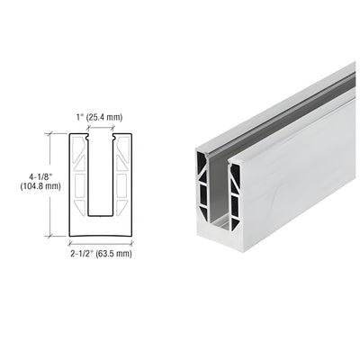CRL 8B Series Mill Aluminum Custom Size Square Base Shoe Drilled for 1/2" Glass