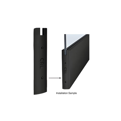 CRL Matte Black 10" Square End Cap for Sidelite Rail