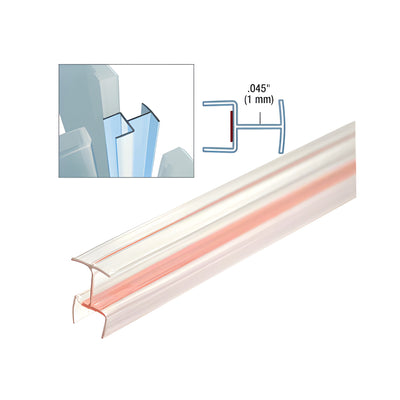 CRL Clear Copolymer Strip for T-Joint Junctions Where 3 Glass Panels Meet - 3/8" Tempered Glass