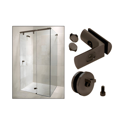 CRL Oil Rubbed Bronze Hydroslide 90 Degree Wall-to-Glass Sliding Shower Door Accessory Kit