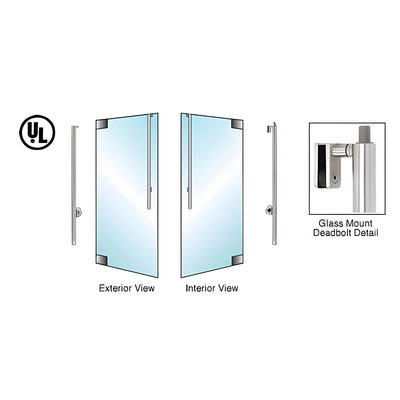CRL-Blumcraft® Brushed Stainless Left Hand Reverse Glass Mount Cylinder/Thumbturn "JS" Exterior Top Securing Deadbolt Handle