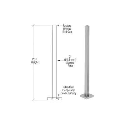CRL Brushed Stainless 36" Square Blank Post Railing Kit
