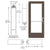 CRL-U.S. Aluminum Bronze Black Anodized Single 36" x 84" Series 550 Wide Stile Right Side Latch Offset Pivot Entrance Door for 90 Degree Overhead Concealed Door Closer