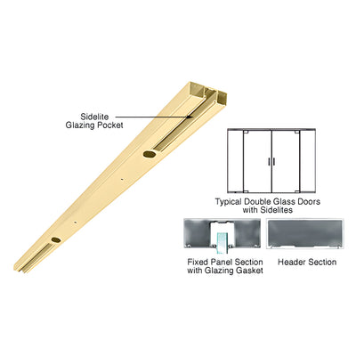 CRL Satin Brass 4" Two Pocket Double Sided Door Header Custom Length